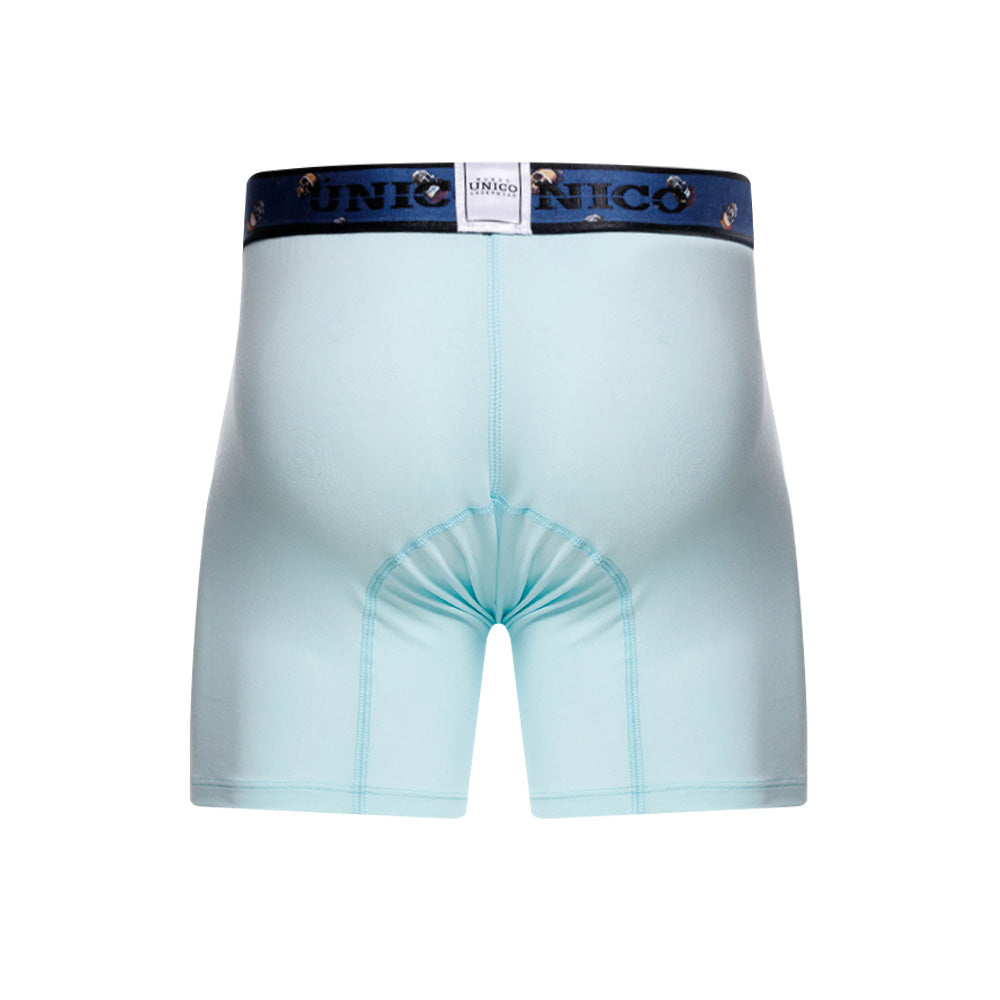 Mundo Unico Men’s Boxer Medio Necochea Azul - Breathable Cotton Mid-Length Boxer Briefs with Skull Print Waistband
