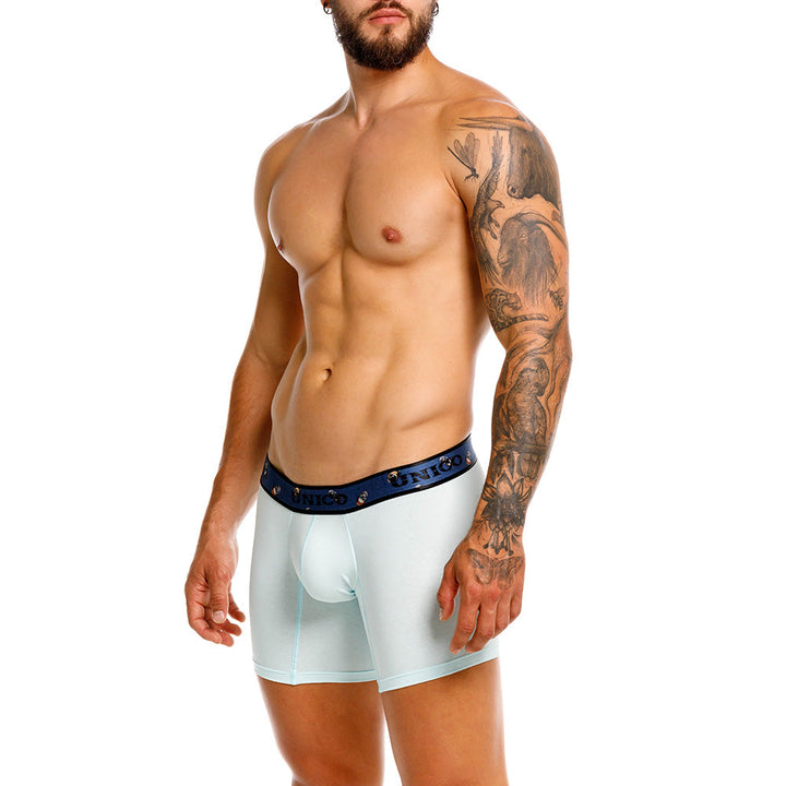 Mundo Unico Men’s Boxer Medio Necochea Azul - Breathable Cotton Mid-Length Boxer Briefs with Skull Print Waistband