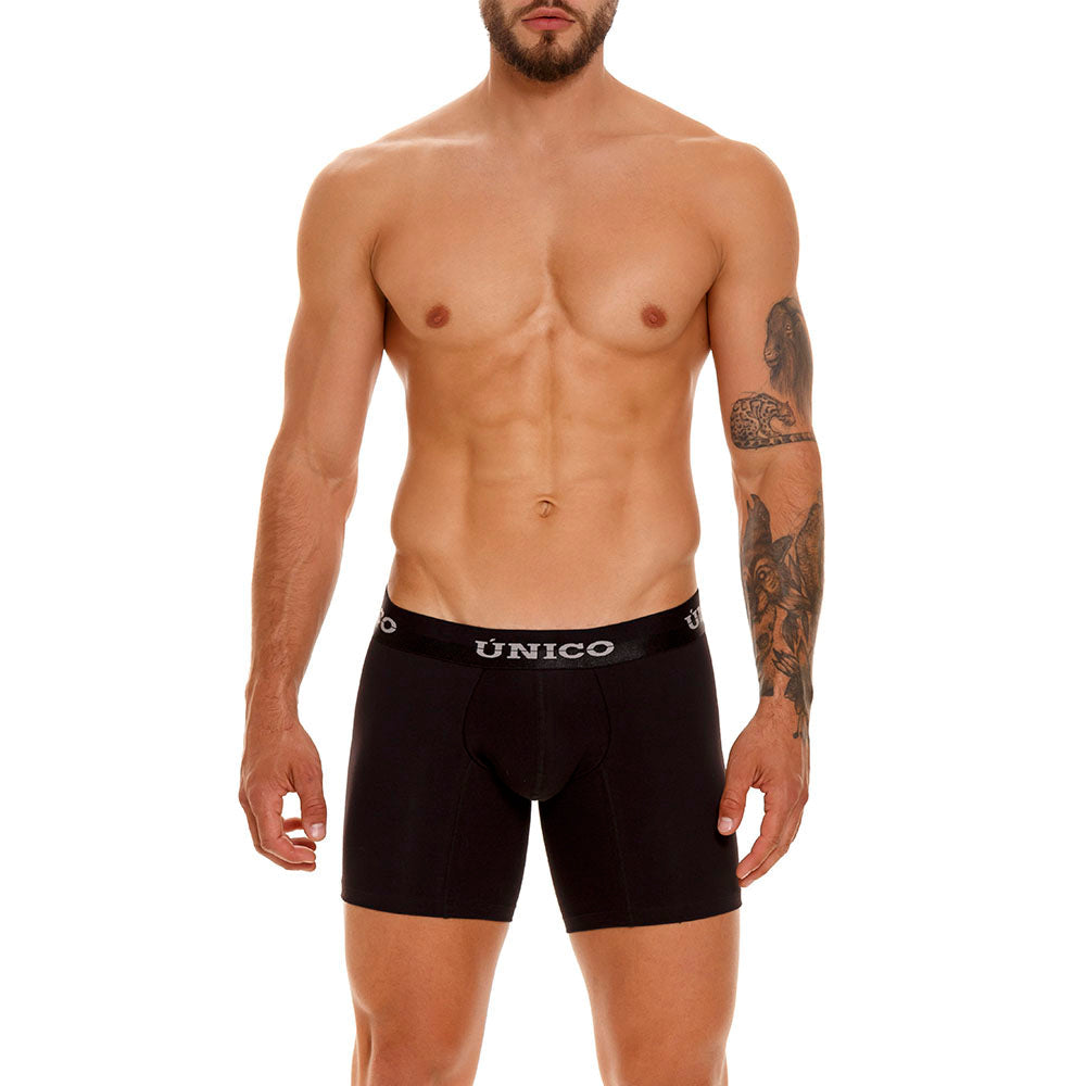 Mundo Unico Men's Makore A23 Black Cotton Mid-Length Boxer Briefs