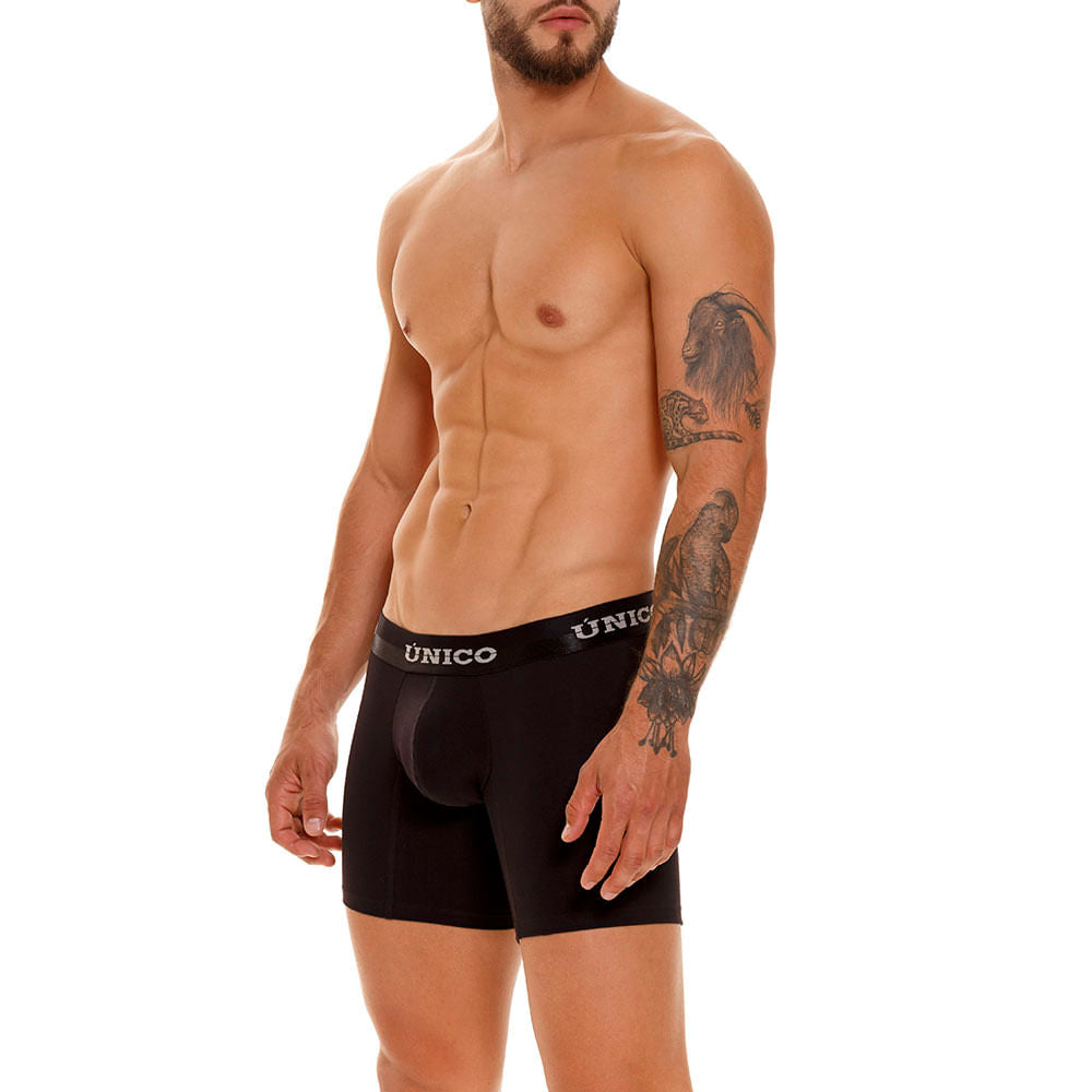 Mundo Unico Men's Makore A23 Black Cotton Mid-Length Boxer Briefs