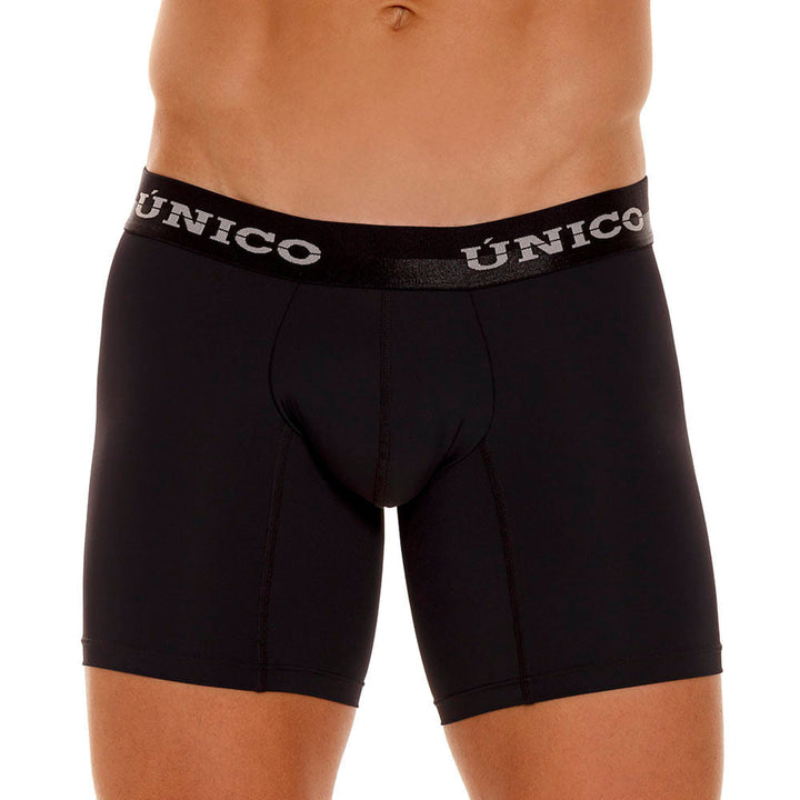 Mundo Unico Men’s Boxer Medio Makore M23 Negro - Lightweight Microfiber Mid-Length Boxer Briefs with Signature Support Pouch