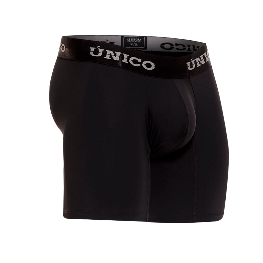 Mundo Unico Men’s Boxer Medio Makore M23 Negro - Lightweight Microfiber Mid-Length Boxer Briefs with Signature Support Pouch