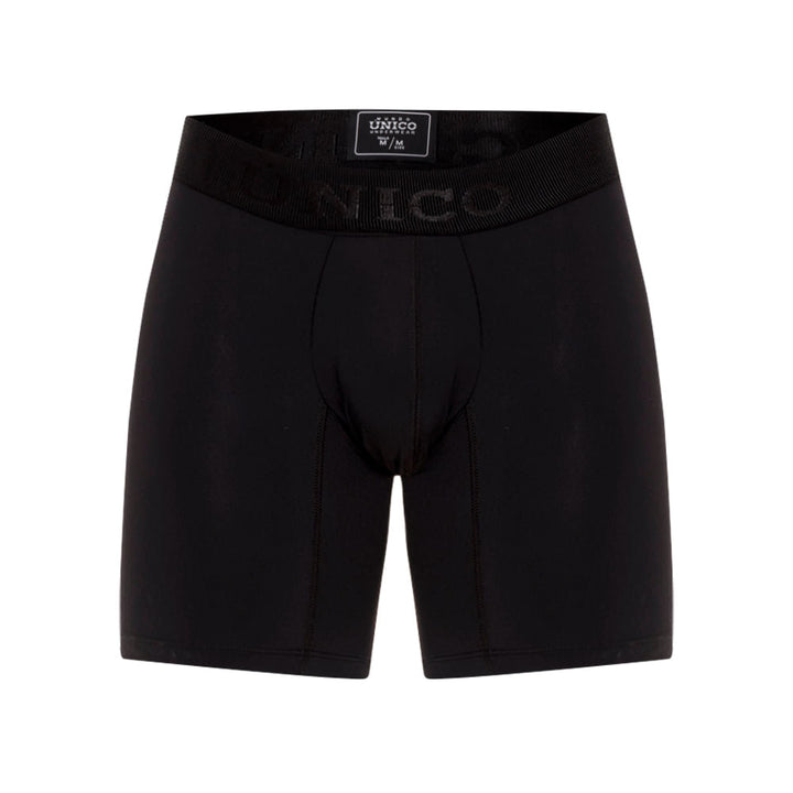 Mundo Unico Men’s Boxer Medio Roble A23 Negro - Premium Black Cotton Mid-Length Boxer Briefs with Support Pouch