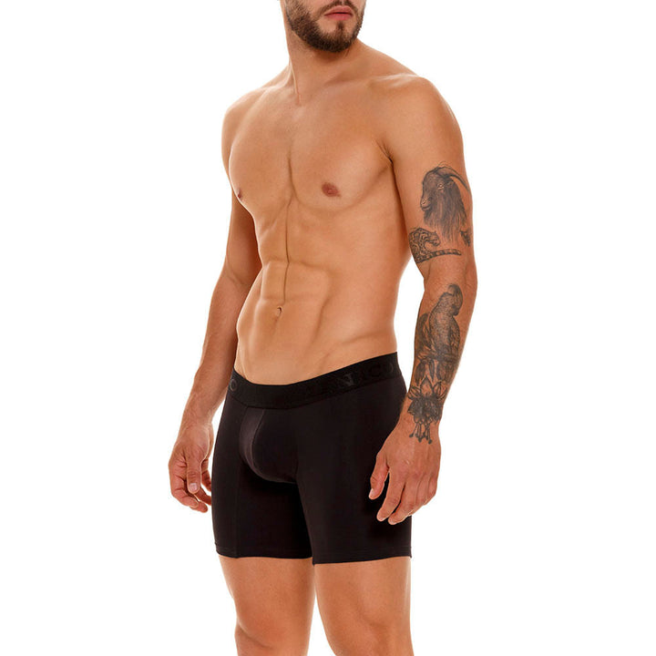 Mundo Unico Men’s Boxer Medio Roble A23 Negro - Premium Black Cotton Mid-Length Boxer Briefs with Support Pouch