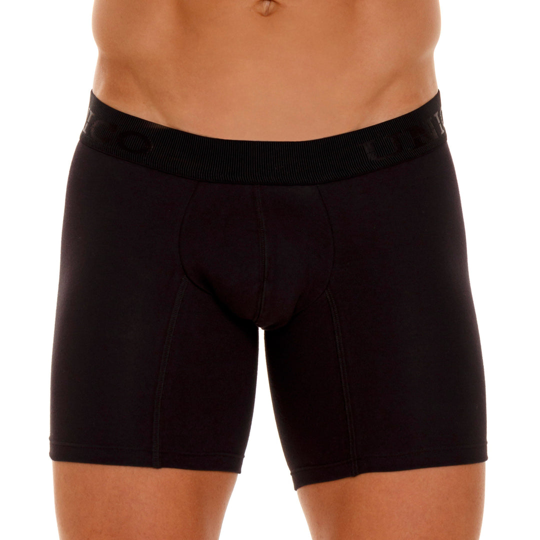 Mundo Unico Men’s Boxer Medio Roble A23 Negro - Premium Black Cotton Mid-Length Boxer Briefs with Support Pouch