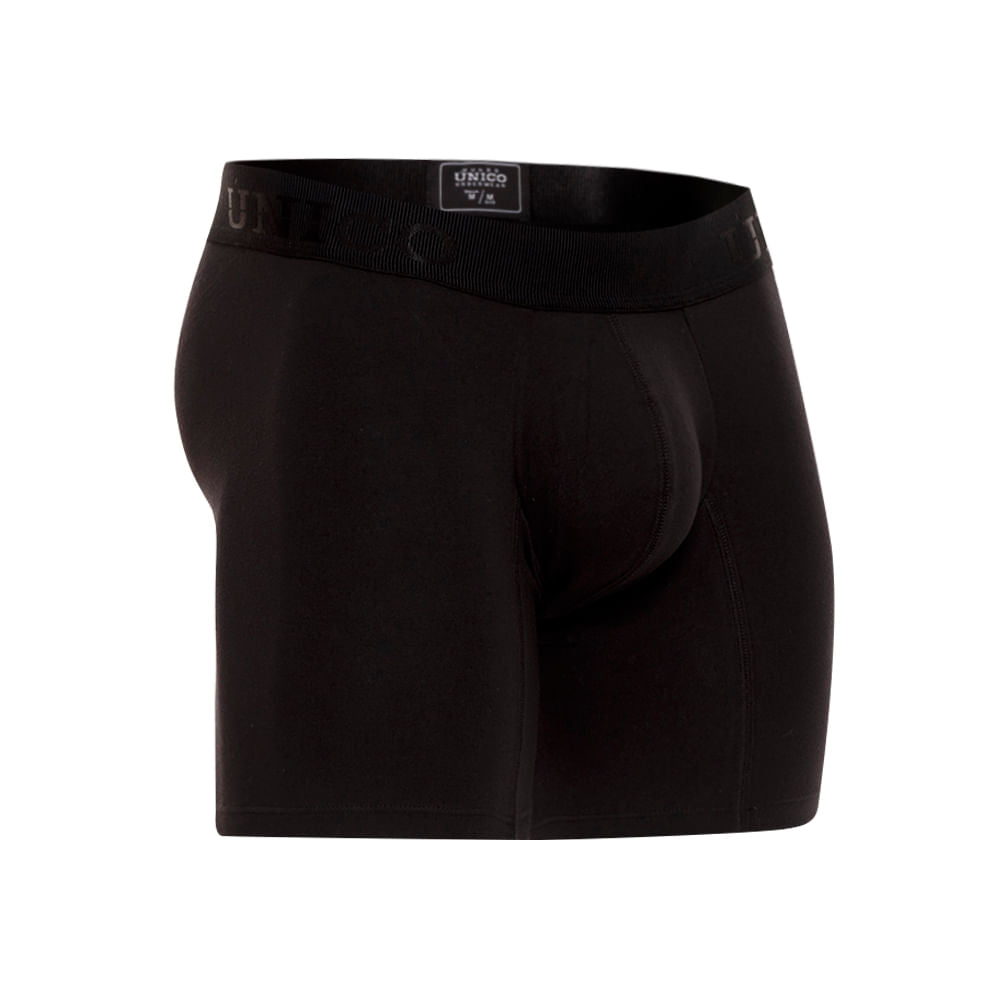 Mundo Unico Men’s Boxer Medio Roble A23 Negro - Premium Black Cotton Mid-Length Boxer Briefs with Support Pouch