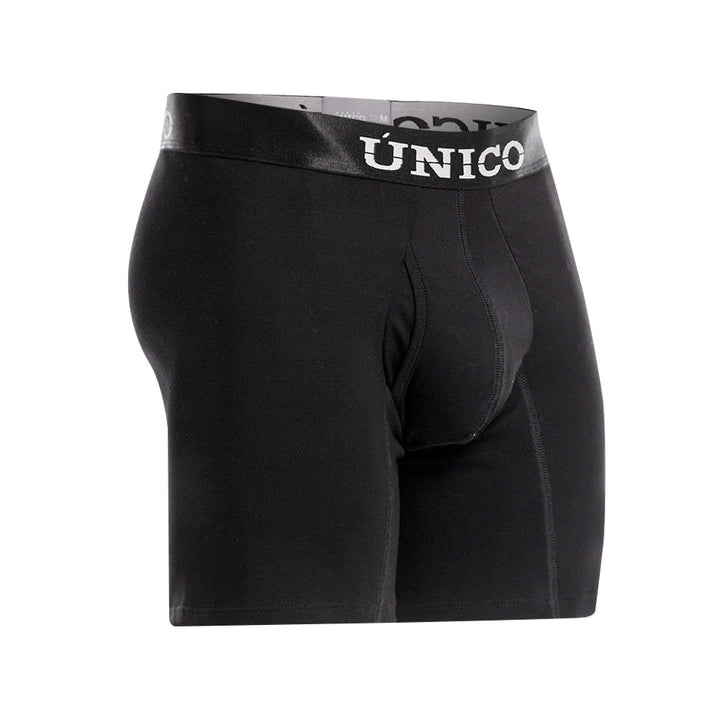 MUNDO ÚNICO "Relax Fit" Black Cotton Medium Boxer (BOXER MEDIO RELAX FIT BLACK NEGRO)