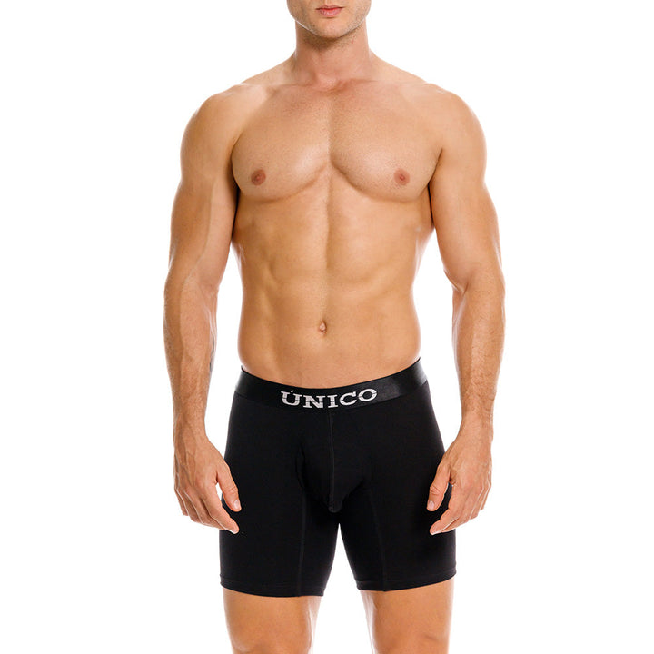 MUNDO ÚNICO "Relax Fit" Black Cotton Medium Boxer (BOXER MEDIO RELAX FIT BLACK NEGRO)