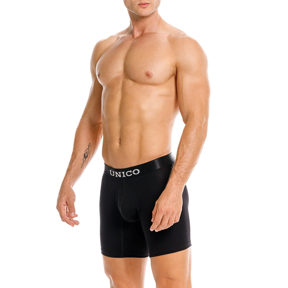 MUNDO ÚNICO "Relax Fit" Black Cotton Medium Boxer (BOXER MEDIO RELAX FIT BLACK NEGRO)