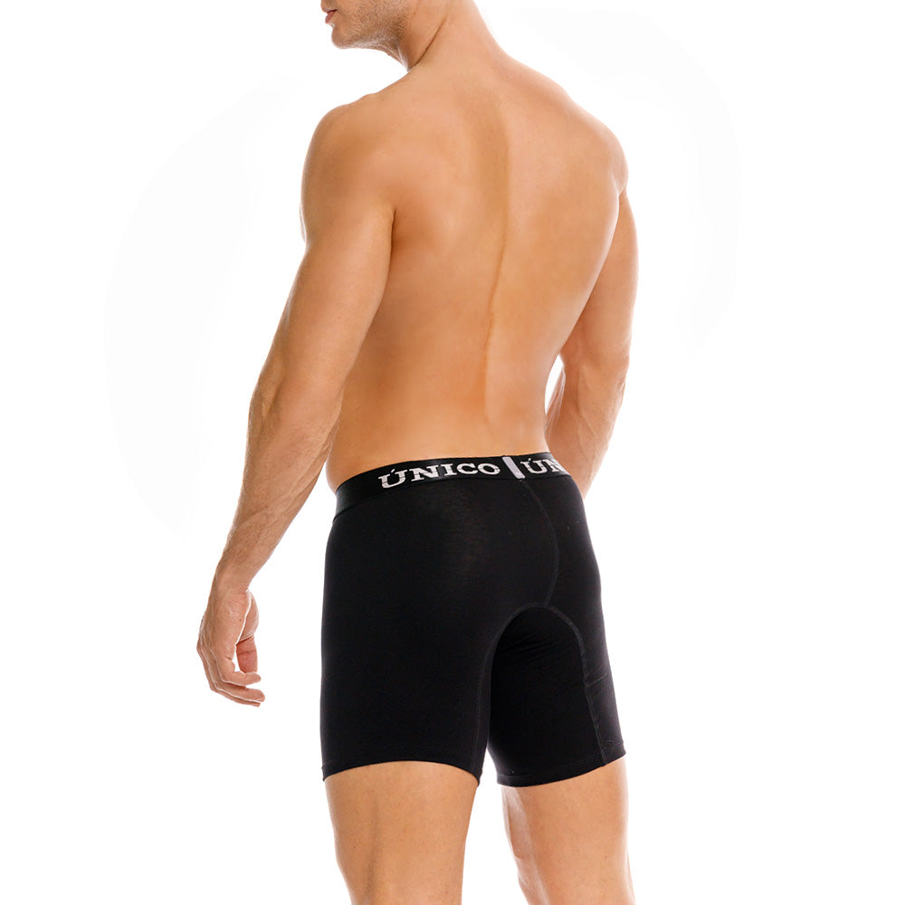 MUNDO ÚNICO "Relax Fit" Black Cotton Medium Boxer (BOXER MEDIO RELAX FIT BLACK NEGRO)