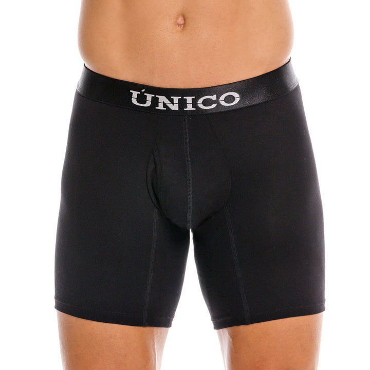 MUNDO ÚNICO "Relax Fit" Black Cotton Medium Boxer (BOXER MEDIO RELAX FIT BLACK NEGRO)