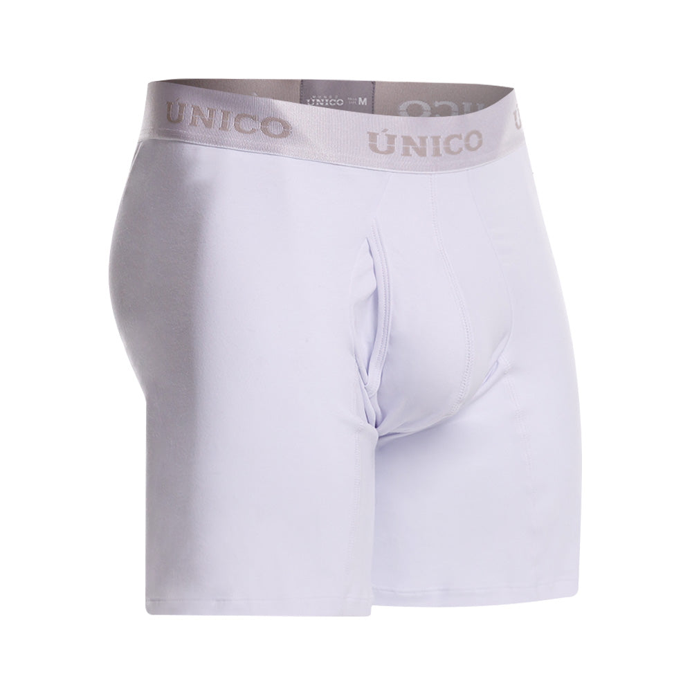 MUNDO ÚNICO Relax Fit White Mid Boxer Briefs (BOXER MEDIO RELAX FIT WHITE BLANCO)