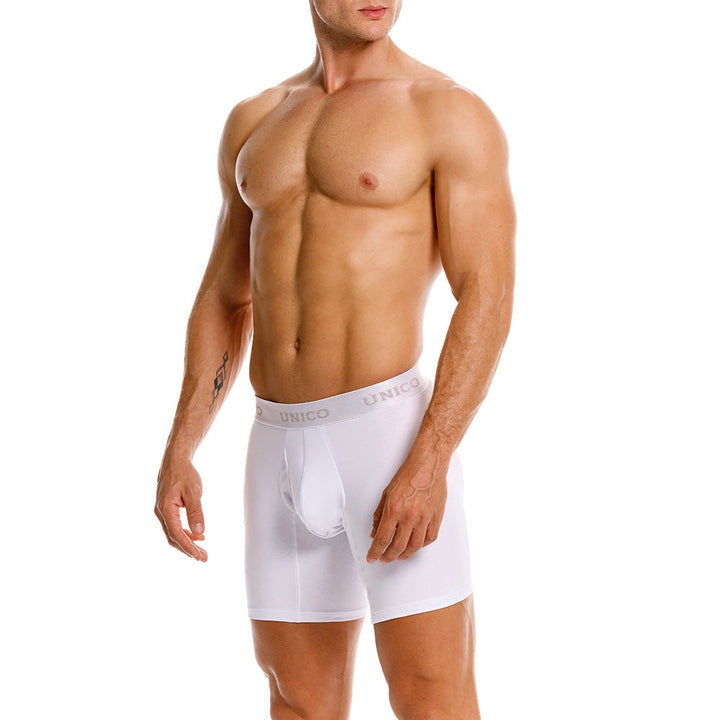 MUNDO ÚNICO Relax Fit White Mid Boxer Briefs (BOXER MEDIO RELAX FIT WHITE BLANCO)