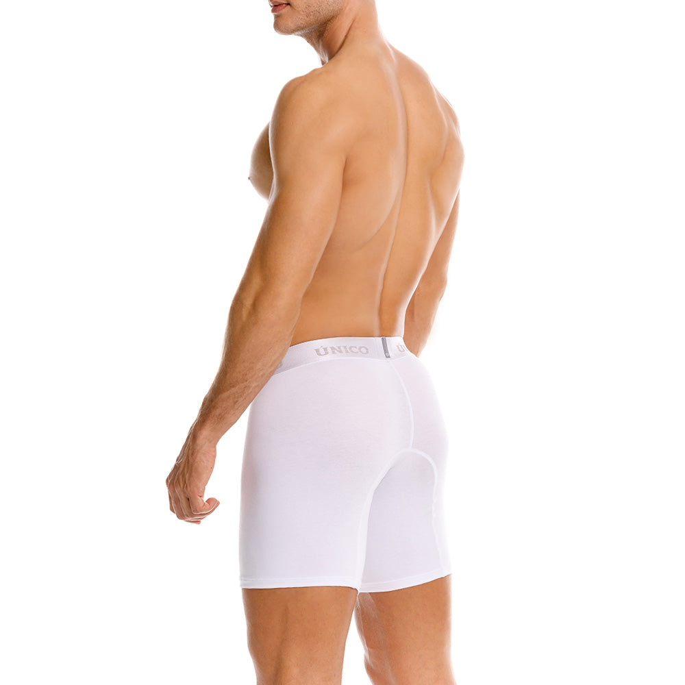 MUNDO ÚNICO Relax Fit White Mid Boxer Briefs (BOXER MEDIO RELAX FIT WHITE BLANCO)