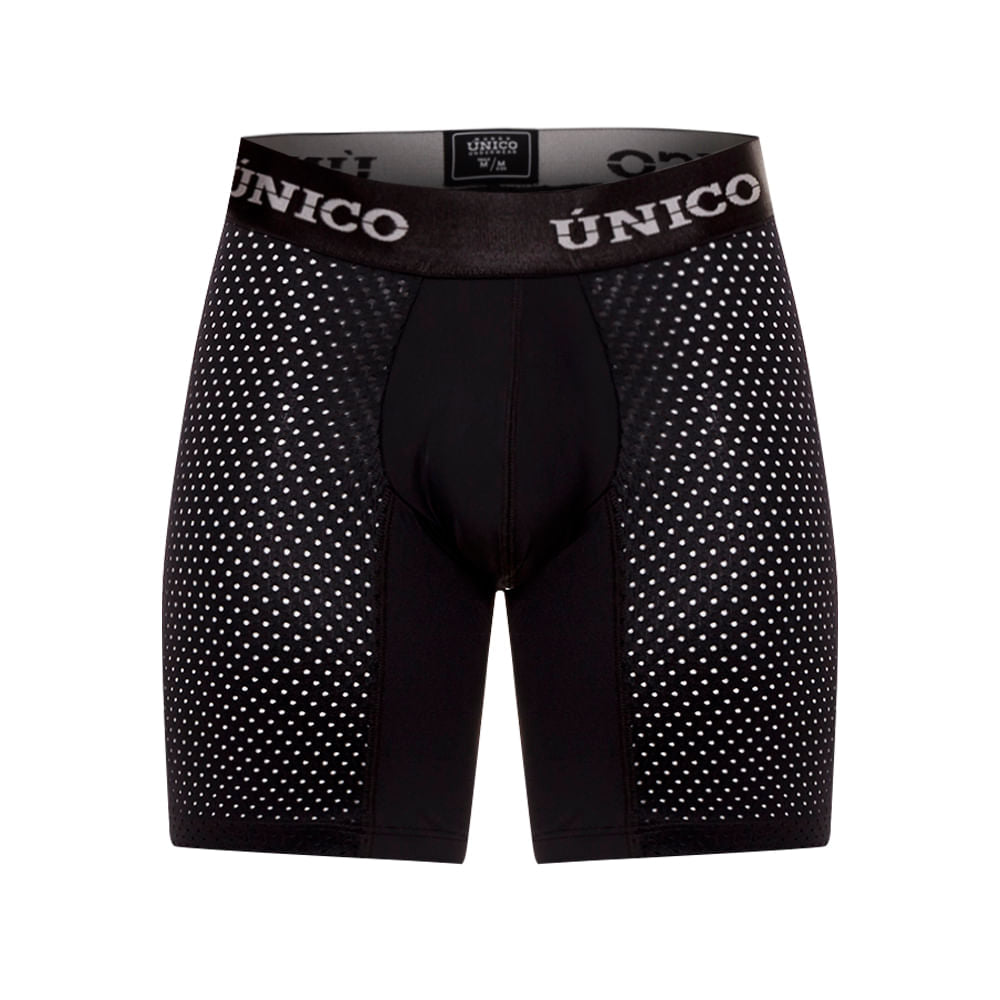 Mundo Unico Men’s Boxer Medio Sequoia M23 Negro - Breathable Micro-Perforated Mid-Length Boxer Briefs with Signature Support Pouch