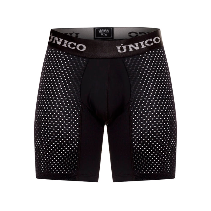 Mundo Unico Men’s Boxer Medio Sequoia M23 Negro - Breathable Micro-Perforated Mid-Length Boxer Briefs with Signature Support Pouch