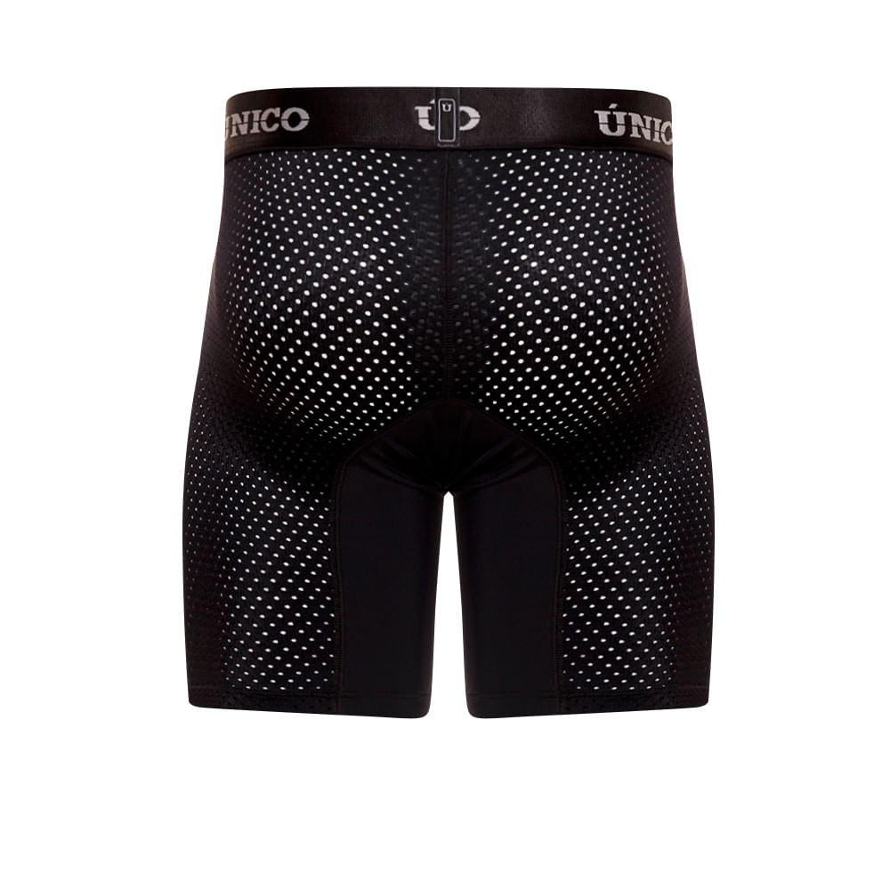 Mundo Unico Men’s Boxer Medio Sequoia M23 Negro - Breathable Micro-Perforated Mid-Length Boxer Briefs with Signature Support Pouch