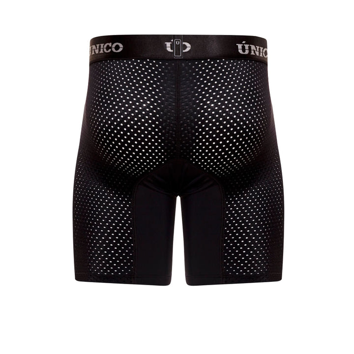 Mundo Unico Men’s Boxer Medio Sequoia M23 Negro - Breathable Micro-Perforated Mid-Length Boxer Briefs with Signature Support Pouch