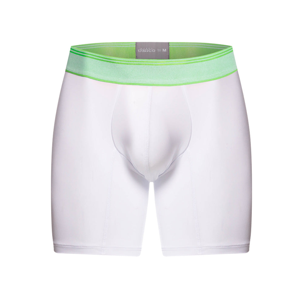 Mundo Unico Men's Mid-Length Boxer Briefs - Sinople White Microfiber