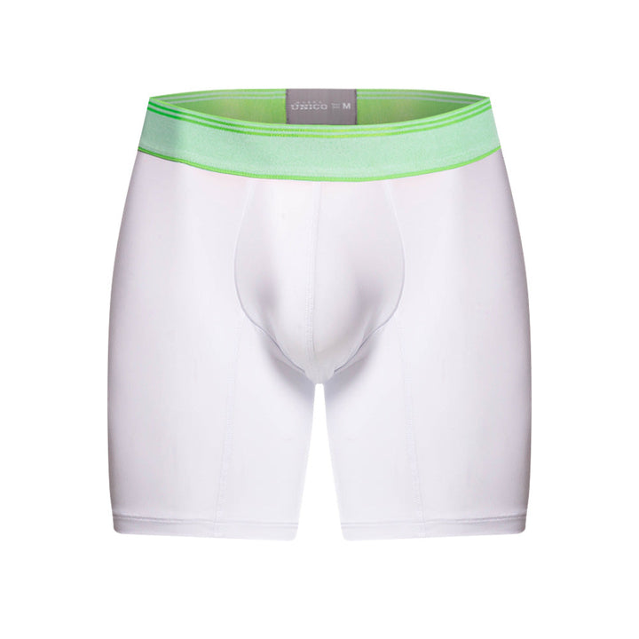Mundo Unico Men's Mid-Length Boxer Briefs - Sinople White Microfiber