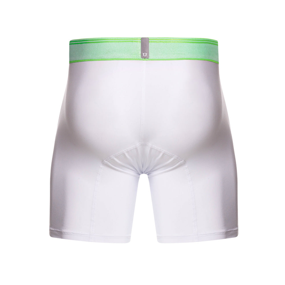 Mundo Unico Men's Mid-Length Boxer Briefs - Sinople White Microfiber