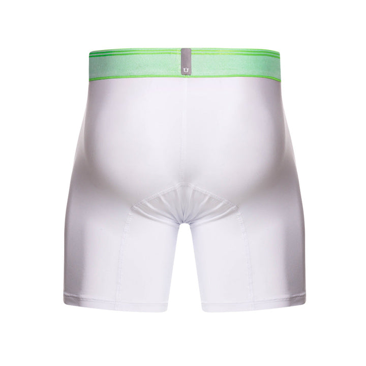 Mundo Unico Men's Mid-Length Boxer Briefs - Sinople White Microfiber