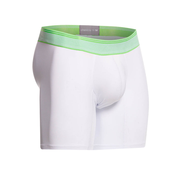Mundo Unico Men's Mid-Length Boxer Briefs - Sinople White Microfiber