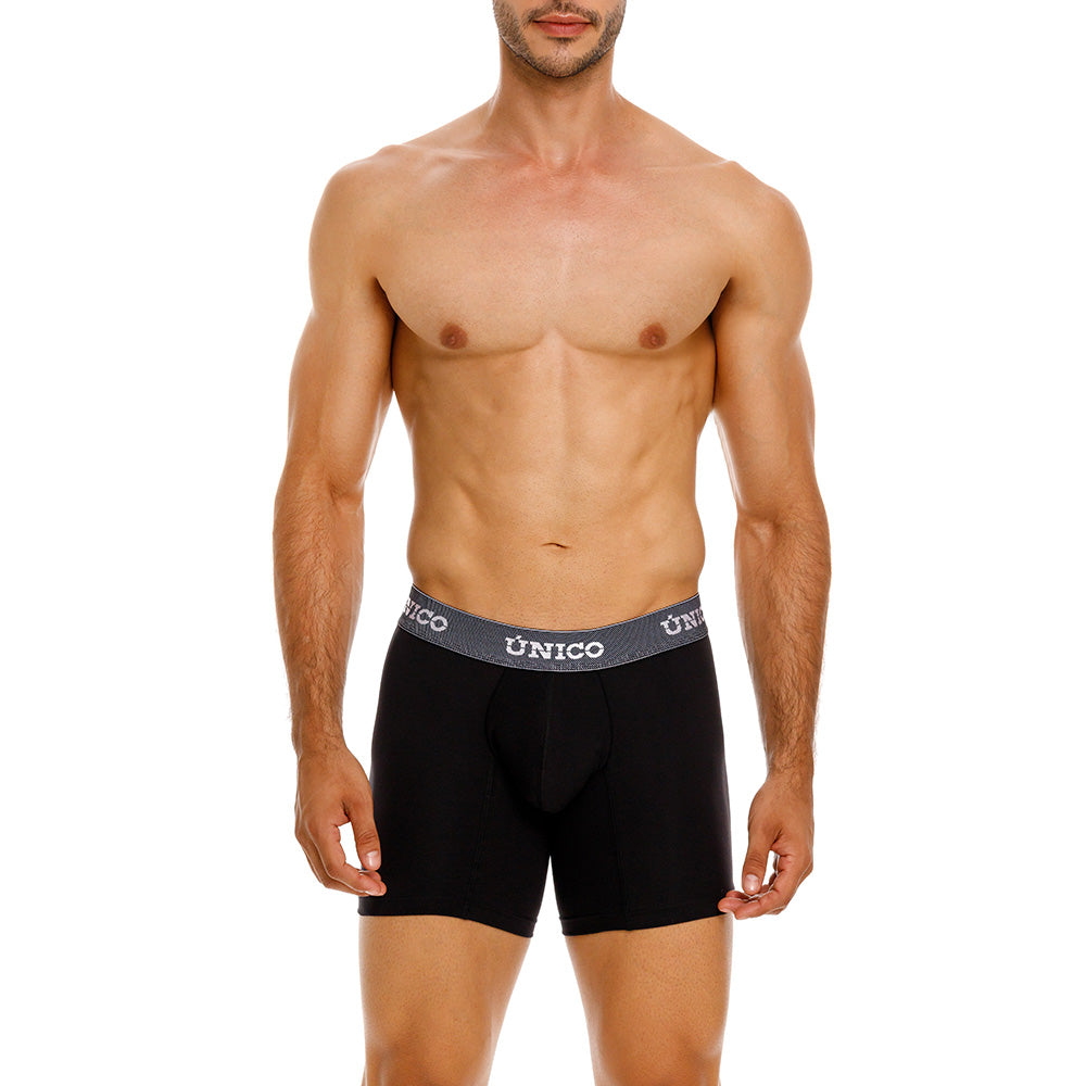 Mundo Unico Men’s Bóxer Medio Sorona Negro - Premium Cotton Boxer Briefs with Suspension Pouch