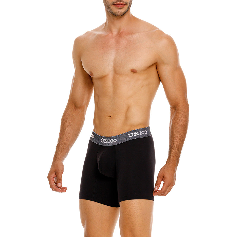 Mundo Unico Men’s Bóxer Medio Sorona Negro - Premium Cotton Boxer Briefs with Suspension Pouch