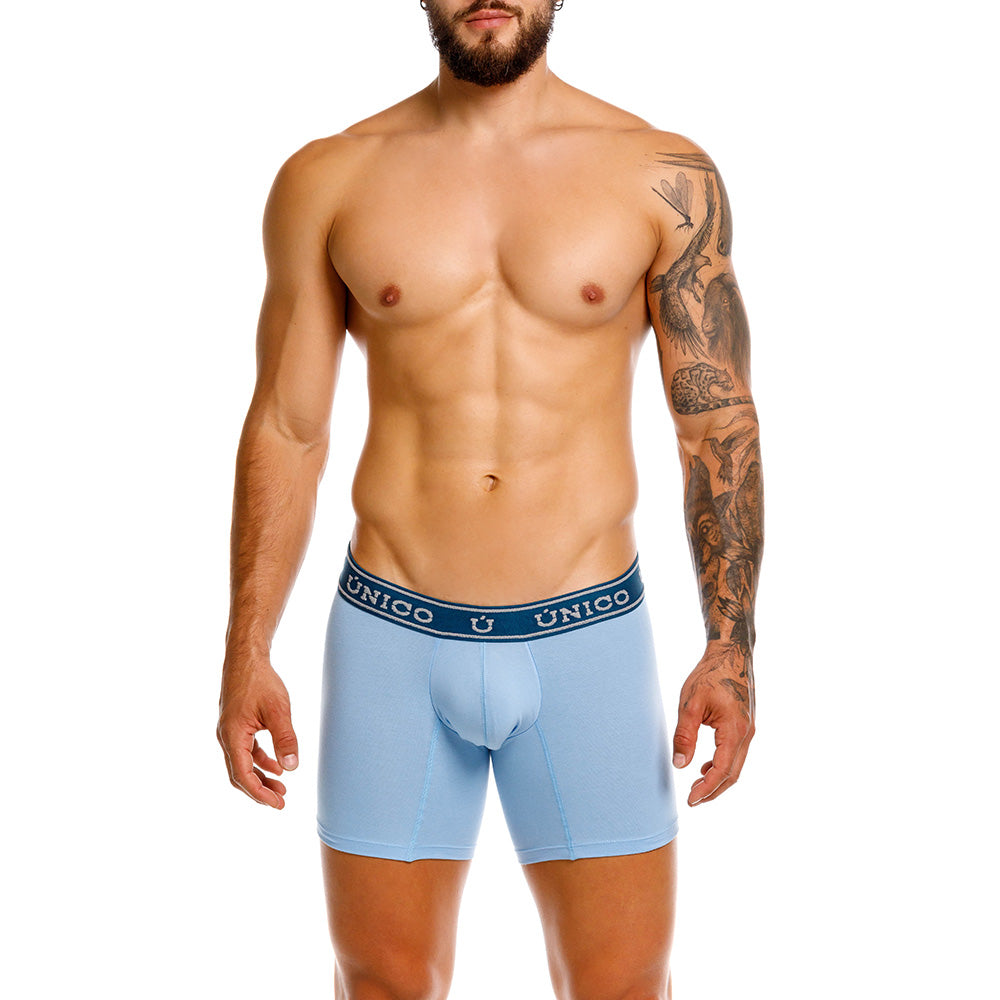Mundo Unico Men's Cotton Mid-Length Boxer Briefs - Zacapa Blue