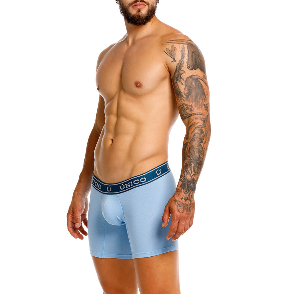 Mundo Unico Men's Cotton Mid-Length Boxer Briefs - Zacapa Blue