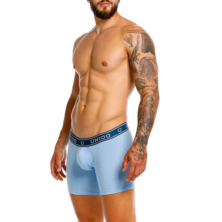 Mundo Unico Men's Cotton Mid-Length Boxer Briefs - Zacapa Blue