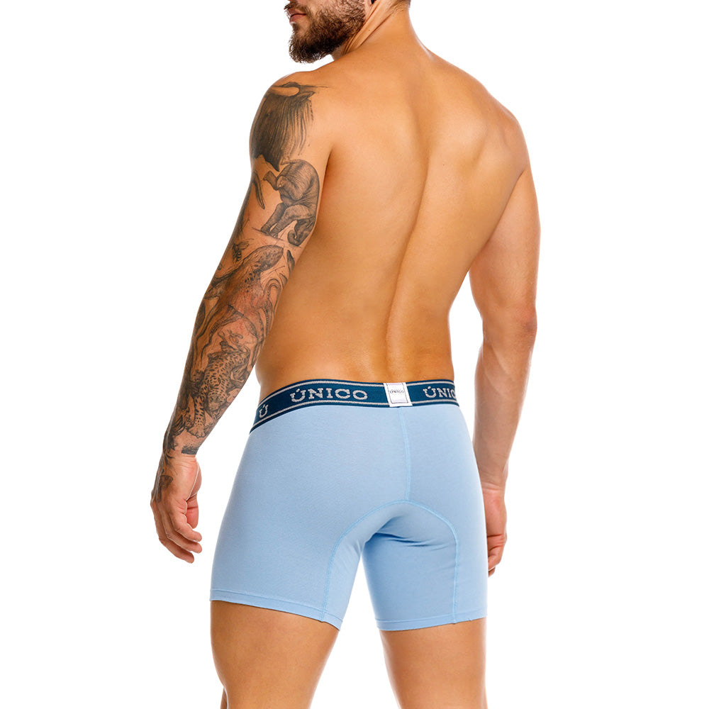 Mundo Unico Men's Cotton Mid-Length Boxer Briefs - Zacapa Blue