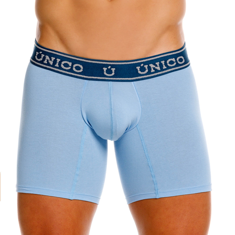 Mundo Unico Men's Cotton Mid-Length Boxer Briefs - Zacapa Blue