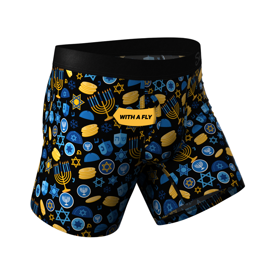 Shinesty "Gelty Pleasure" Hanukkah Ball Hammock® Pouch Underwear w/ Fly