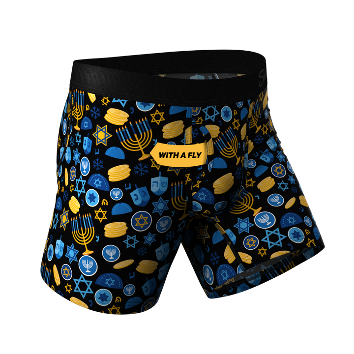 Shinesty "Gelty Pleasure" Hanukkah Ball Hammock® Pouch Underwear w/ Fly