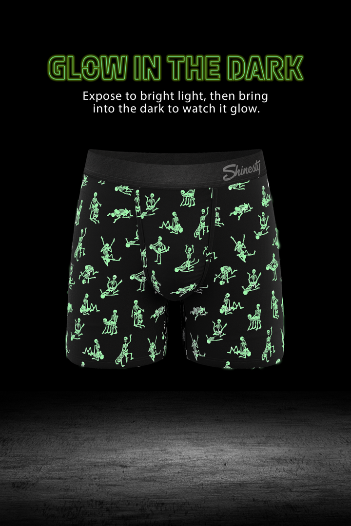 Shinesty "Bare Back Bones" Glow-in-the-Dark Skeleton Ball Hammock® Pouch Trunks Underwear