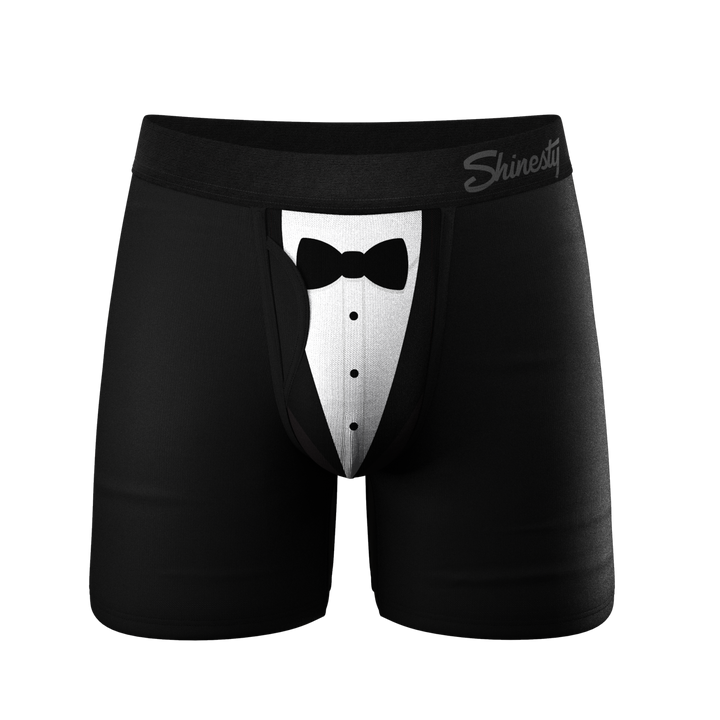 The 009 | Black Tuxedo Ball Hammock® Pouch Underwear With Fly