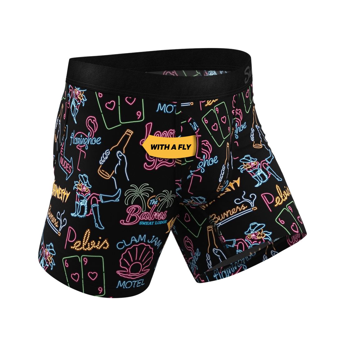 Shinesty "The Neon Dream" Vegas Signs Ball Hammock® Pouch Underwear with Fly