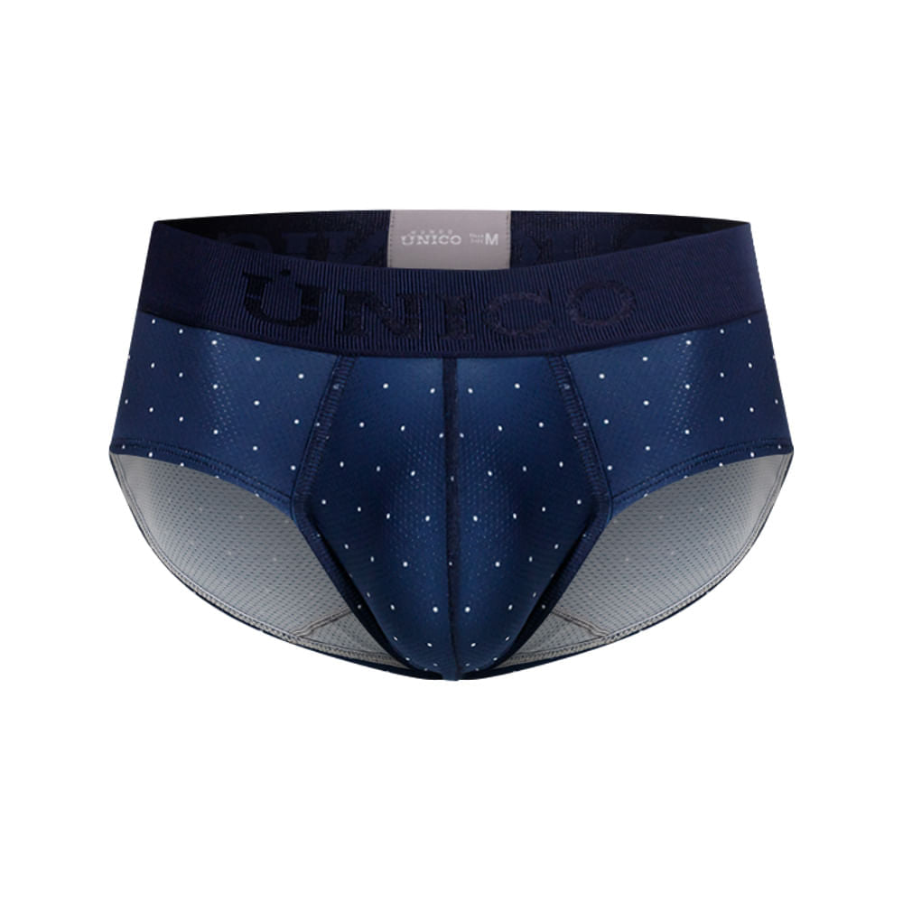 Mundo Unico Men's Microperforated Boxer Briefs - Baltic Blue Polka Dot