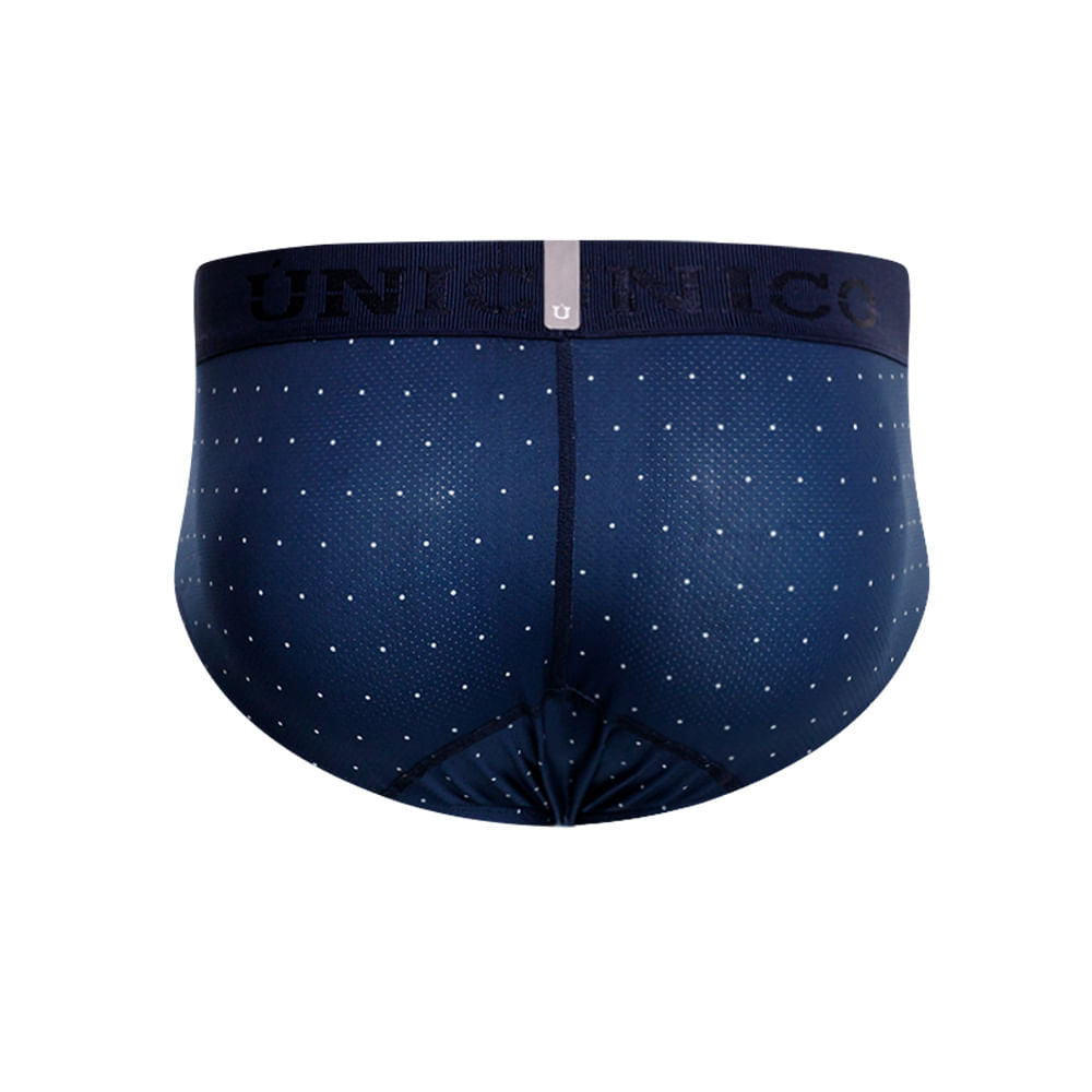 Mundo Unico Men's Microperforated Boxer Briefs - Baltic Blue Polka Dot