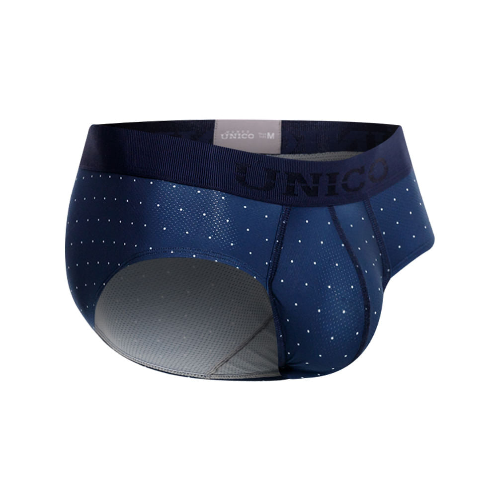 Mundo Unico Men's Microperforated Boxer Briefs - Baltic Blue Polka Dot