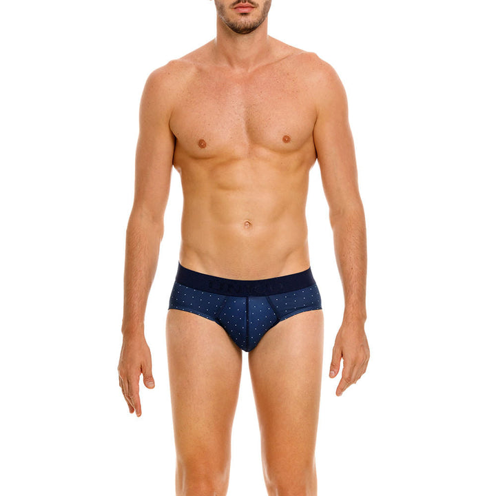 Mundo Unico Men's Microperforated Boxer Briefs - Baltic Blue Polka Dot