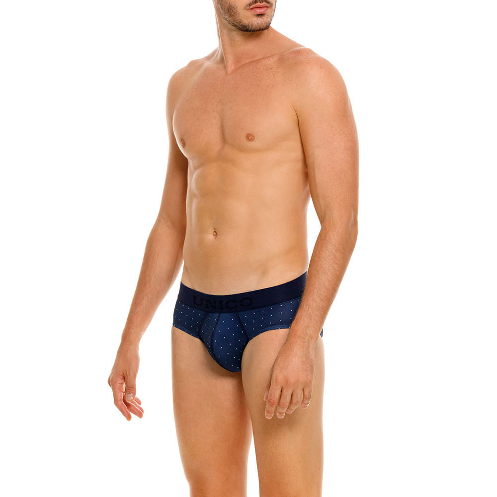 Mundo Unico Men's Microperforated Boxer Briefs - Baltic Blue Polka Dot