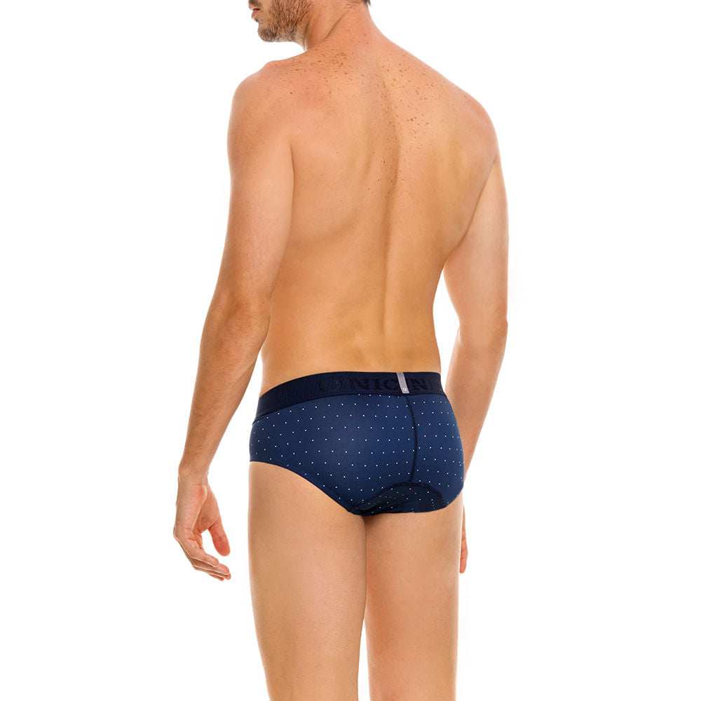 Mundo Unico Men's Microperforated Boxer Briefs - Baltic Blue Polka Dot