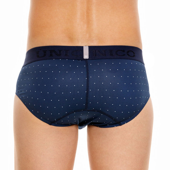 Mundo Unico Men's Microperforated Boxer Briefs - Baltic Blue Polka Dot