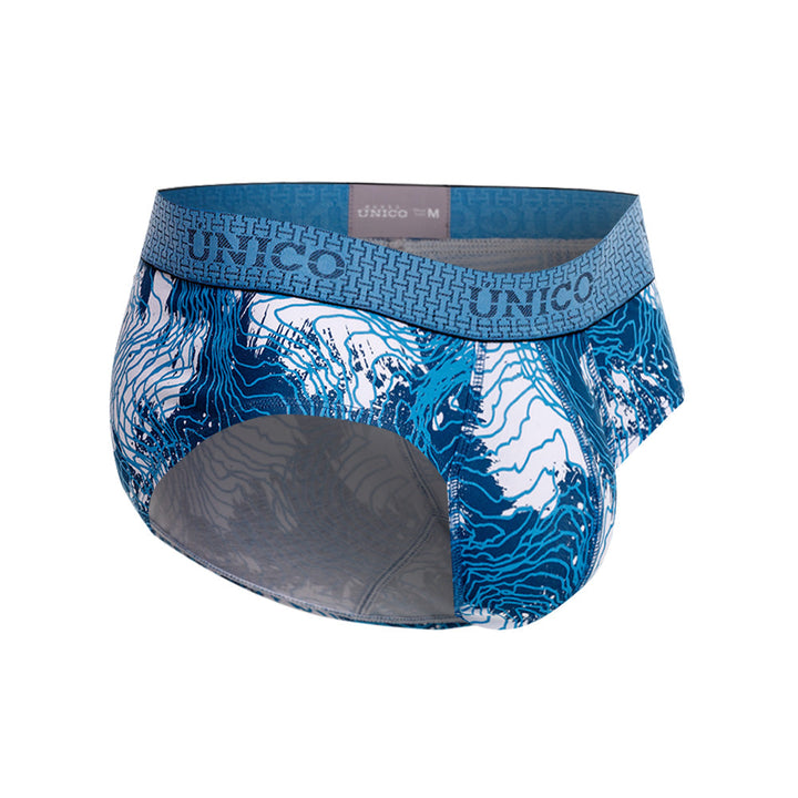 Mundo Unico Men's Barníz Azul Boxer Briefs - Premium Printed Cotton Support Underwear