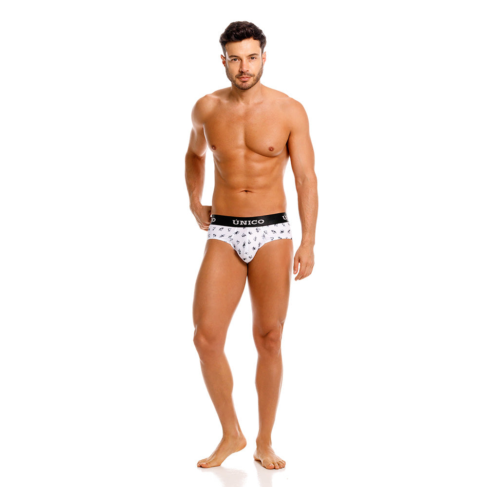 Mundo Unico Frenchis Men's Printed Boxer Briefs - White (Blanco)