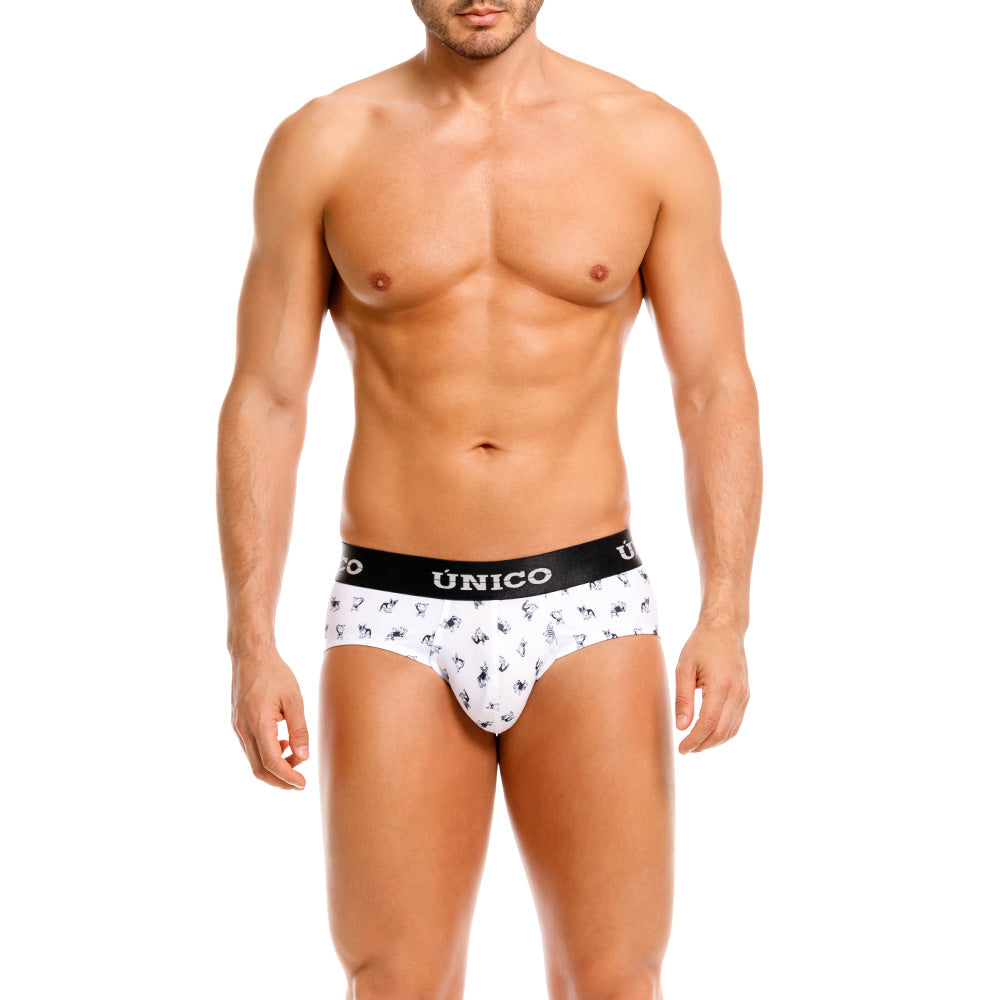 Mundo Unico Frenchis Men's Printed Boxer Briefs - White (Blanco)