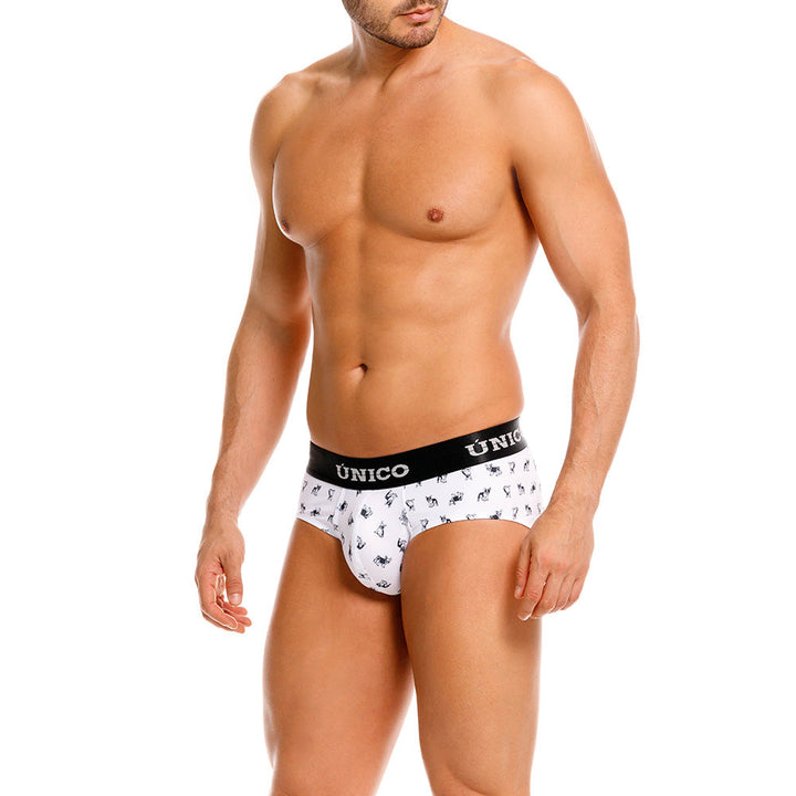 Mundo Unico Frenchis Men's Printed Boxer Briefs - White (Blanco)